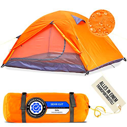 VALKENBERG® Tienda de campaña para 2 personas, color naranja