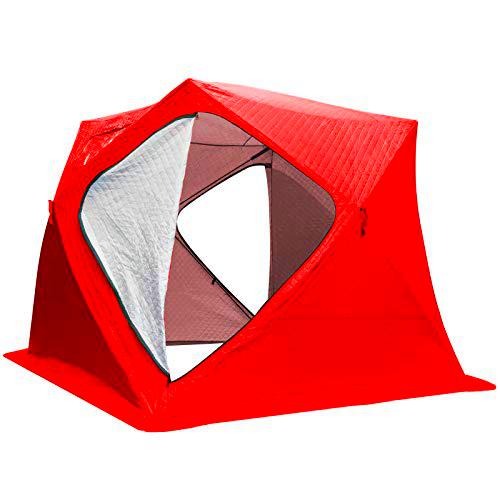 VEVOR Tienda de campaña de pesca de hielo de 3 personas 210D Oxford tela portátil hielo helter fuerte espesamiento impermeable repelente de hielo