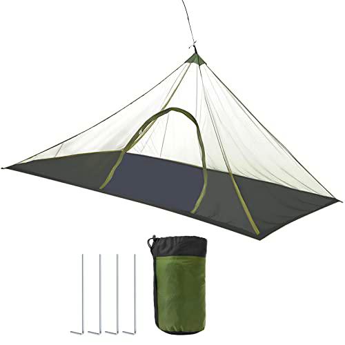 ZOOQUE Tienda de campaña Mosquitera con Bolsa de Transporte Tienda de Campaña al Aire Libre Tienda de Campaña de Malla Se Adapta a Saco de Dormir Senderismo Camping Pesca (Ejercito Verde)
