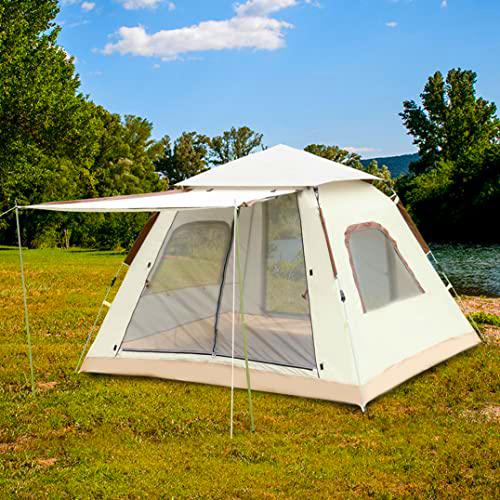 KSIBNW Tienda de Campaña para 4 Personas con Porche,Protección UV 50+,Tienda de Campaña Portátil para la Playa,Pesca,Camping,Tienda Instantánea Automática para Senderismo al Aire Libre 240x240x155cm