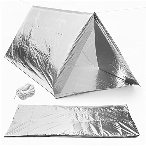 Tienda de campaña de emergencia para 2 personas, ultraligera de aluminio aislante del calor
