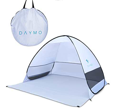 DAYMO Tienda de playa, 190 x 160 cm, con protección UV 50+ I cortavientos