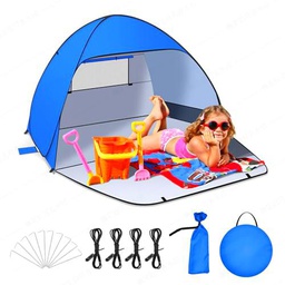 Jsdoin Tienda de Playa, Pop Up 1-3 Personas / 2-4 Personas Anti-UV Protección Solar Instantánea Automática UPF 50