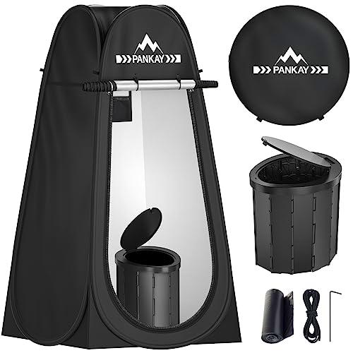 Pankay Portable Toilet with Pop Up Tent Inodoro portátil con Tienda desplegable