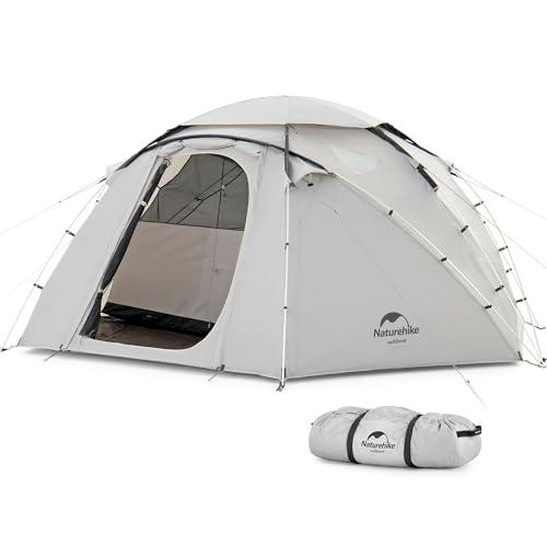 Naturehike Aries Tienda de campaña para 2-4 Personas con Ventana de Chimenea Tienda de cúpula 4 Estaciones Impermeable y Cortaviento y protección UV para la Familia Senderismo Mochilero al Aire Libre