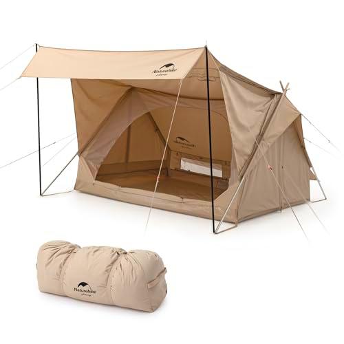 Naturehike Casa Tienda de Campaña para 2 Personas Impermeable Cortaviento Tienda Ligera Tamaño Pequeño Pack Familiar Tienda de Algodón para Festival Camping Viajar Senderismo Jardín