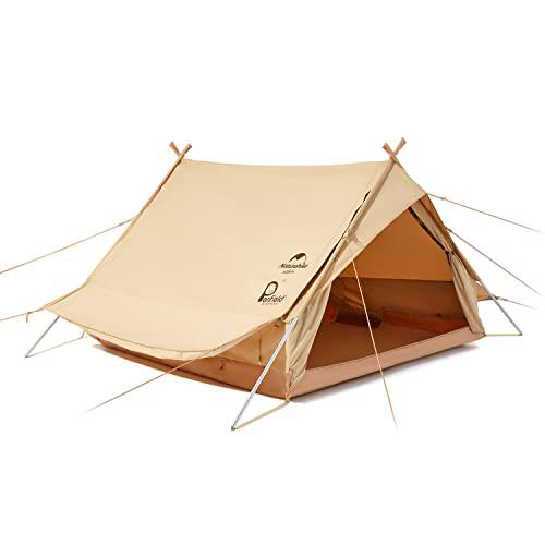 Naturehike Casa Tienda de Campaña para 2 Personas Impermeable Cortaviento Tienda Ligera Tamaño Pequeño Pack Familiar Tienda de Algodón para Festival Camping Viajar Senderismo Jardín