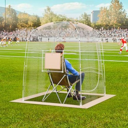 VEVOR Tienda de Campaña Deportiva 1 Persona 1,27x1,27 m Refugio Instantáneo Resistente a la Intemperie Transparente con Burbujas Refugio con Dosel Climático para Fútbol