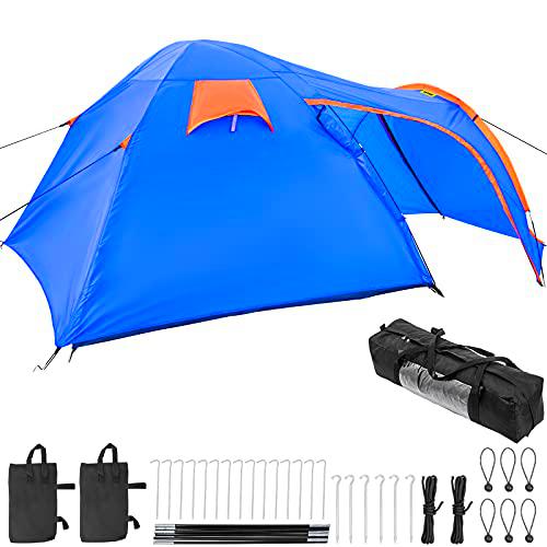 VEVOR Tienda de Campaña para Motocicletas Talla L 2-3 Personas Tienda de Campaña Impermeable 405x215x170 cm Ventilado y A Prueba de Humedad Fácil de Instalar para Acampar