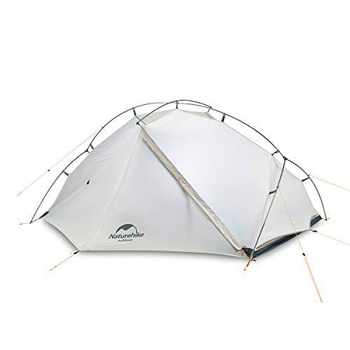 Naturehike VIK Tienda de Campaña Tienda Ultraligera Tienda para 4 Estaciones de Campaña con Huella 15D más Ligera Portátil para Camping Senderismo con Bolsa de Transporte (Blanco 2 Personas)